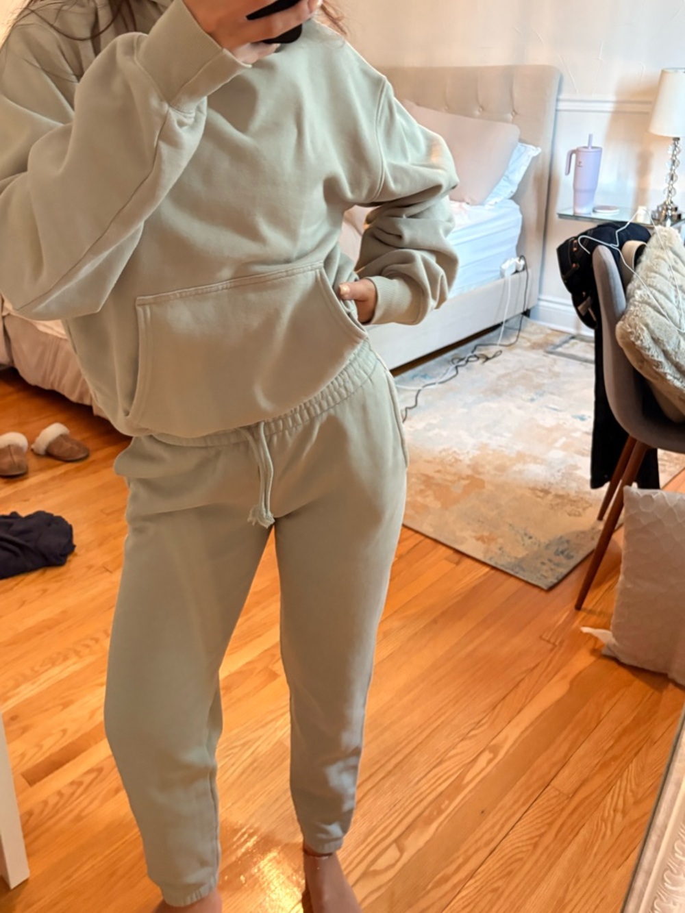 Aritzia Light Sage Green Track Joggers - Picture 1 of 5